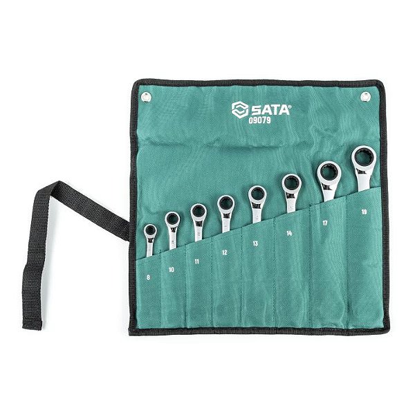 Jogo de Chaves Combinadas Speedy com Catraca SATA ST09079SJ 8 Peças 8 a 19mm com Estojo