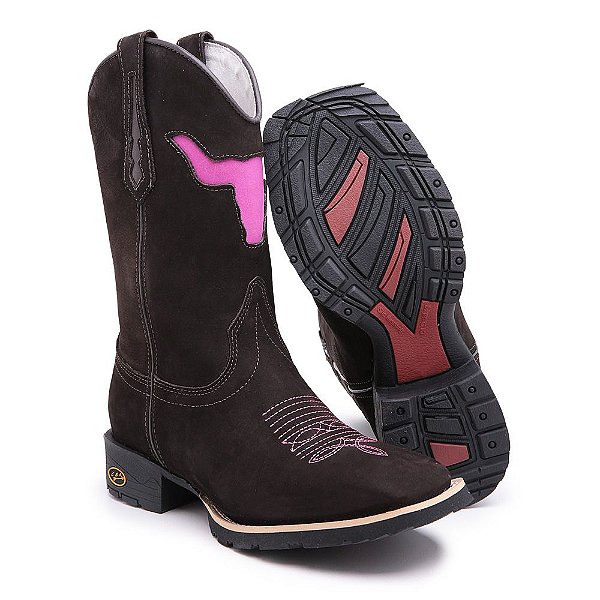Bota Texana Cabeça Rosa - Feminina