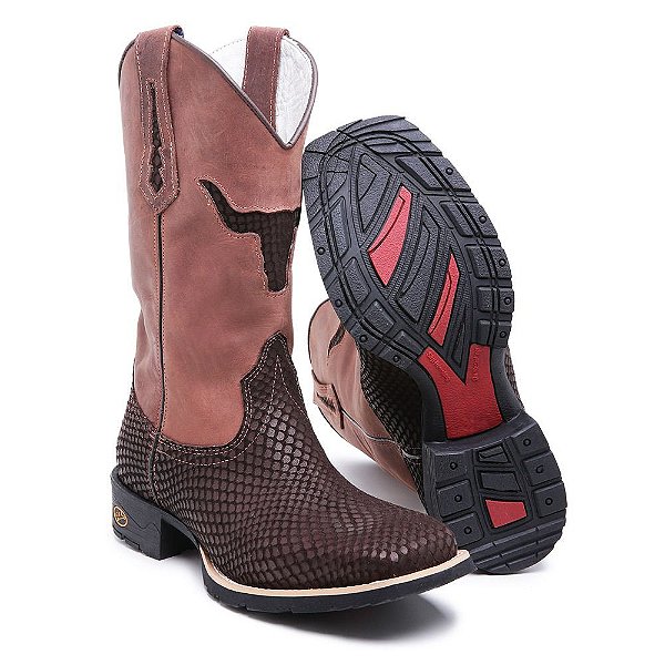 Bota Texana Escamada Boi Café