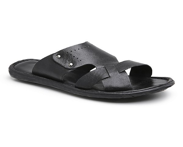 Chinelo em couro Ref-  F-200 preto