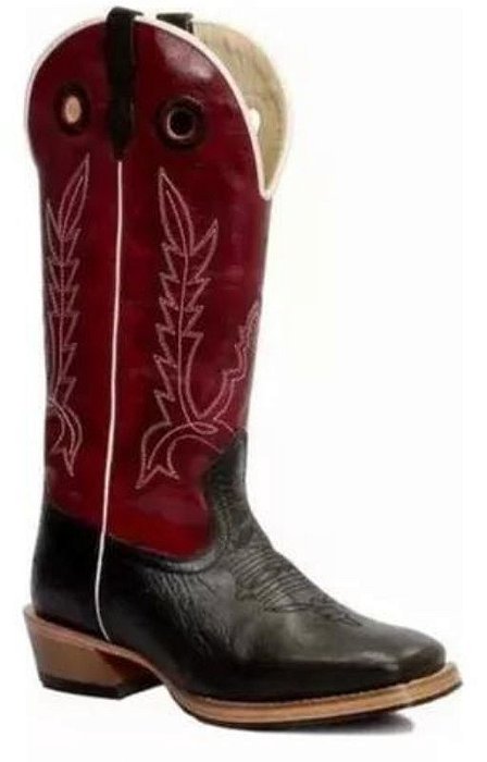 Bota Texana Carrapeta Cano Alto Em Couro