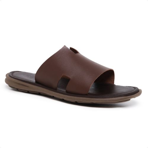 Chinelo Maresias de Couro liso classico