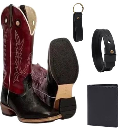 kit Bota Country Texana Red Bota de Couro + Brinde