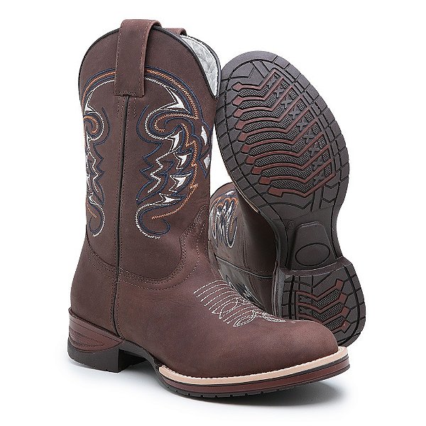 Bota Texana Cano Medio Marron