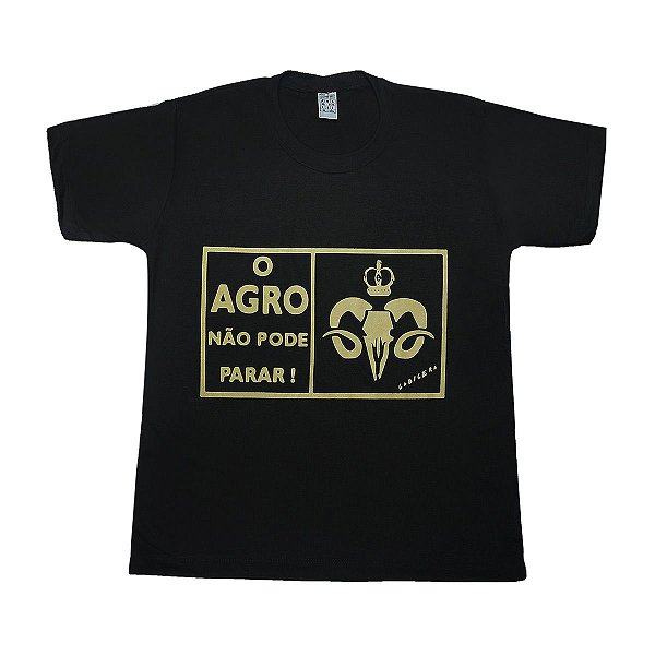 Camiseta O AGRO NAO PODE PARAR! - PRETO