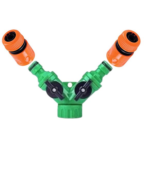 CONECTOR Y 2 VIAS COM REGISTROS P/ ENGATE RÁPIDO COM ENGATE RAPIDO 1/2