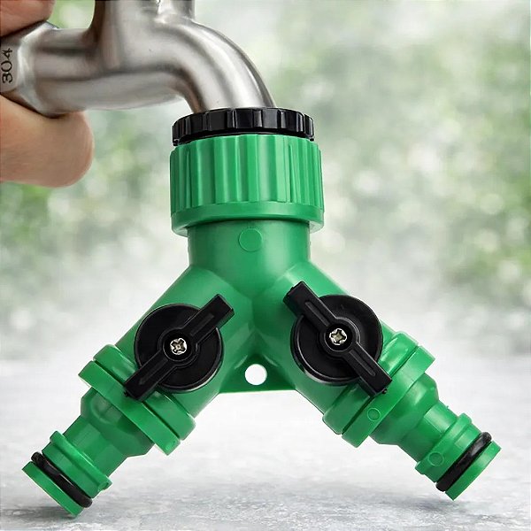 Conector Y 2 Vias com Registros para Engate Rápido