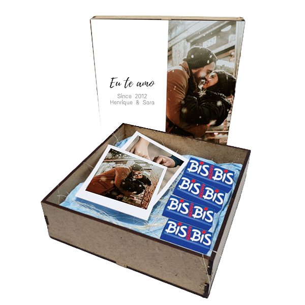 Caixa Personalizada com Fotos e Chocolates