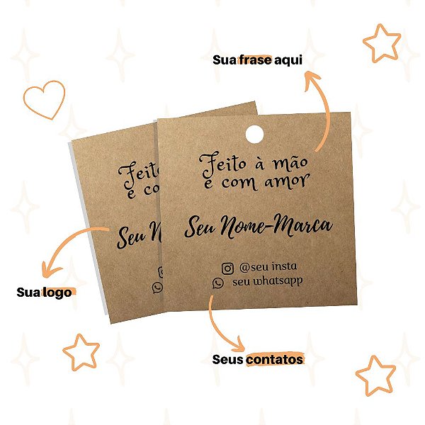 Tag Kraft 5cm Quadrada