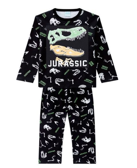 Pijama Maculino Kyly Jurassic Dinossauro (tamanhos menores)