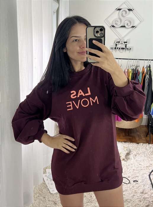 MOLETOM MANGAS BUFANTES VINHO