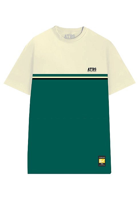 CAMISA STREETWEAR ATBS® COLLEGE OFF WHITE/GREEN