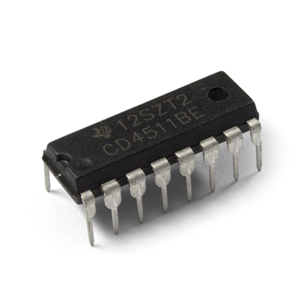 Circuito Integrado 4511 (16 pinos), Decodificador BCD 3V - 15V.