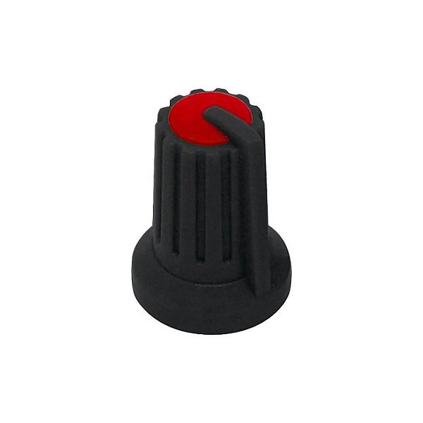 Knob KA481 eixo rotativo 6mm p/ potenciômetro - Vermelho