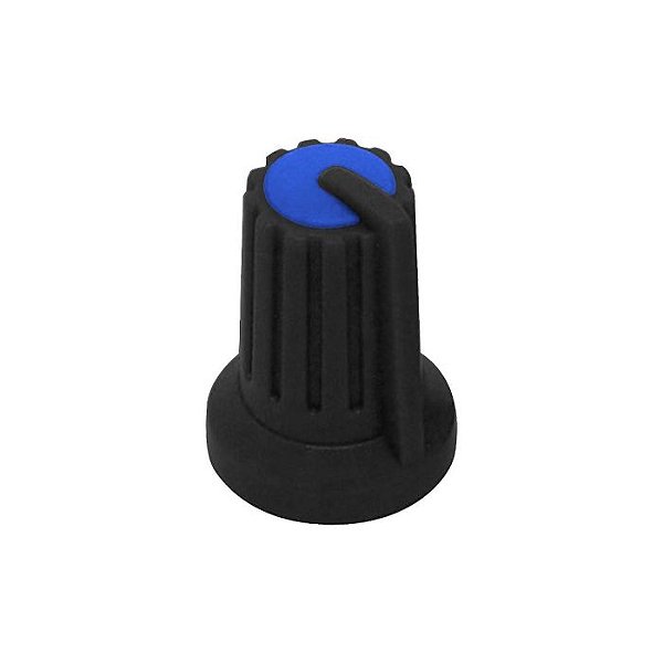 Knob KA481 eixo rotativo 6mm p/ potenciômetro - Azul