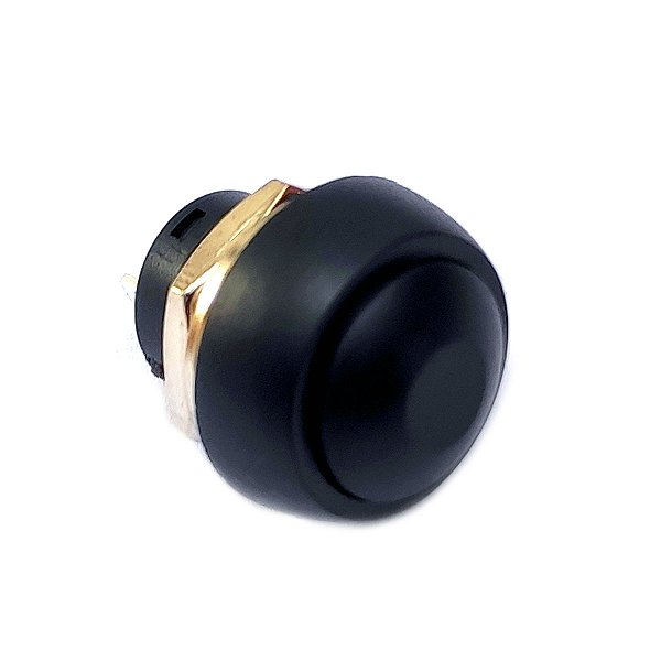 Botão sem trava a prova dagua 12mm - preto