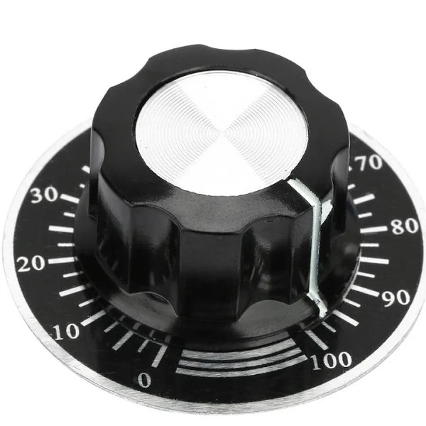 Conjunto knob mf-a03 + disco de escala - 0 a 100