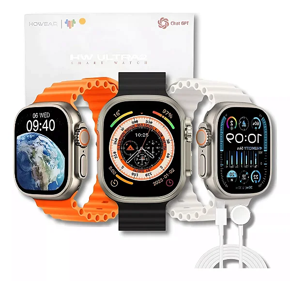 CAIXA FECHADA - Smartwatch Hw Ultra 2 - 7 Pulseiras - Caixa c/ 50kits