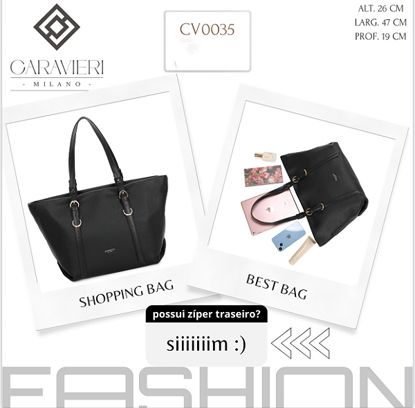 Bolsa Shopping Bag de mão Feminina Caravieri Milano Estrela