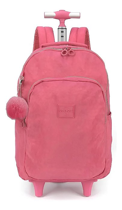Mochila de Rodas Crinkle Up4You Salmão com Chaveiro