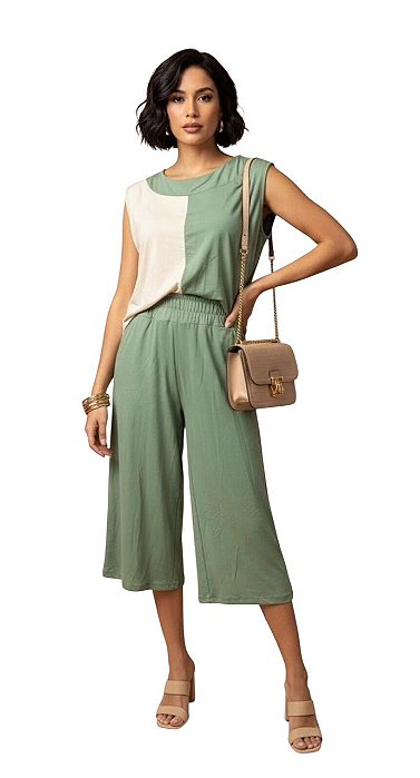 Conjunto Pantacourt Bicolor Ingrid Viscolycra