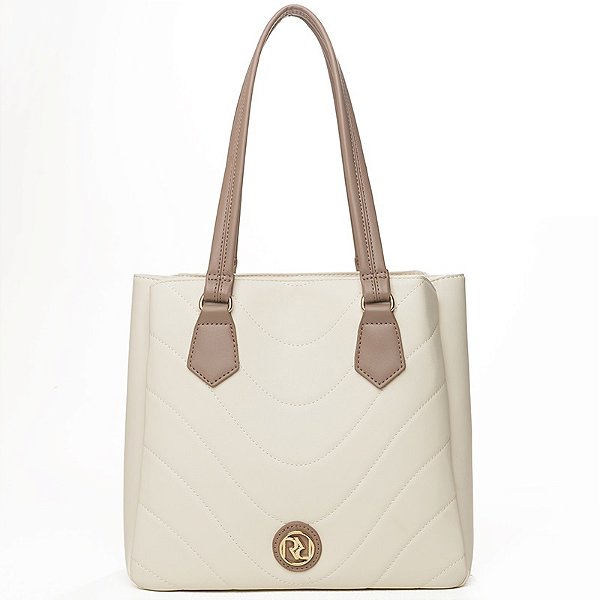 Bolsa Estruturada Tote Nude com alça Marrom Rafitthy
