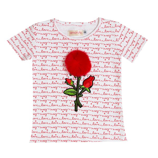 Baby Look Florzinha Vermelha