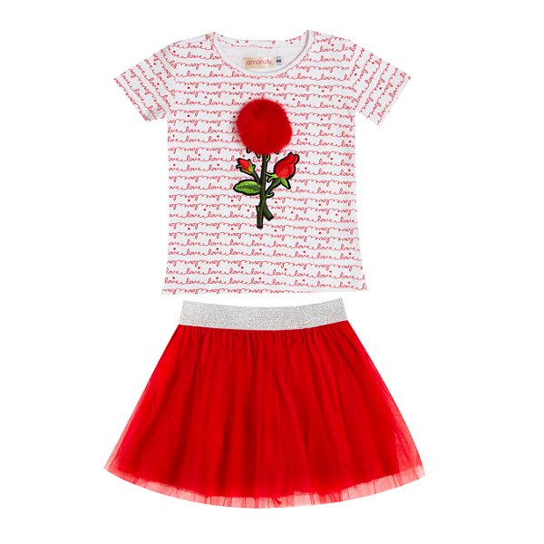 Conjunto Florzinha Vermelha