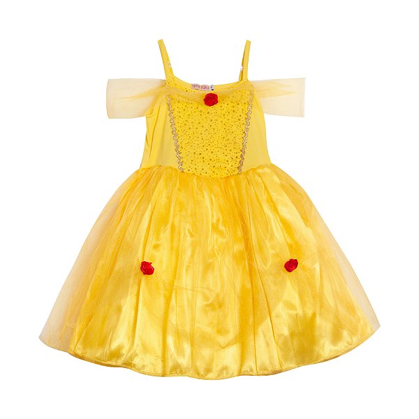 Vestido Princesa Amarelo Festa