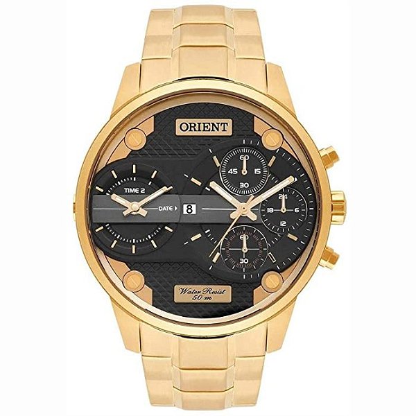 Relógio Orient XL Masculino Cronógrafo MGSST001 Dourado