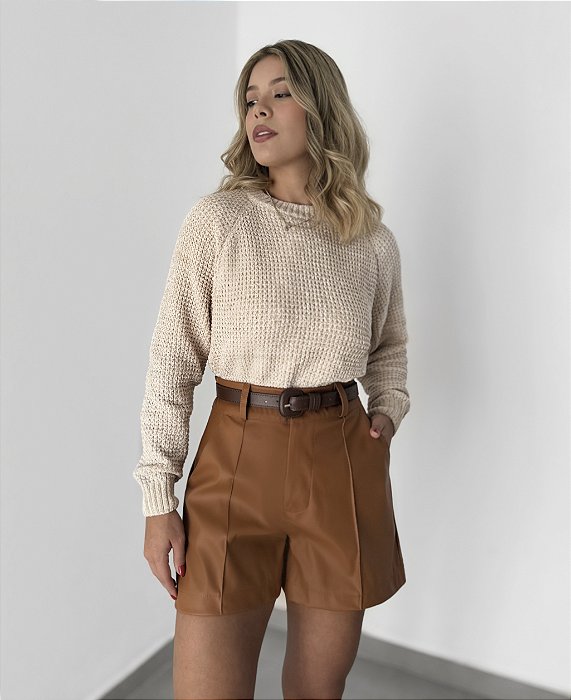 Shorts couro eco