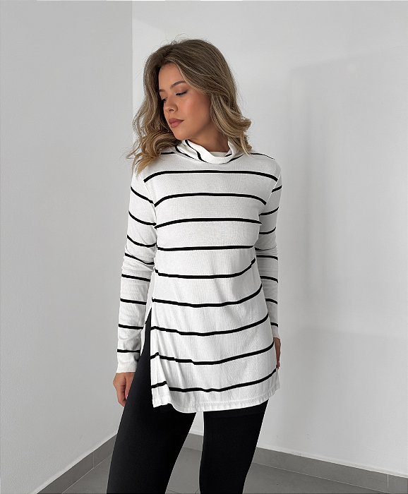 Blusa Canelada Gola Boba
