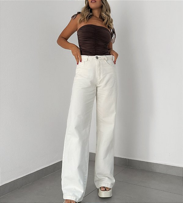 Wide leg Jeans Off White