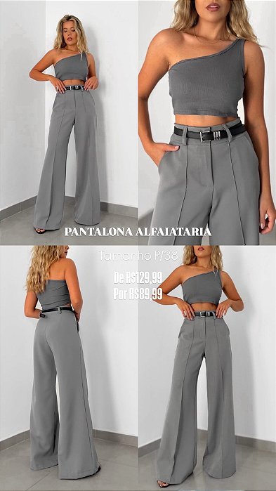Pantalona Alfaiataria cinza