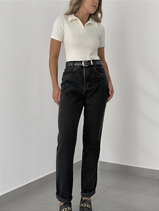 Calça mom Jeans Black