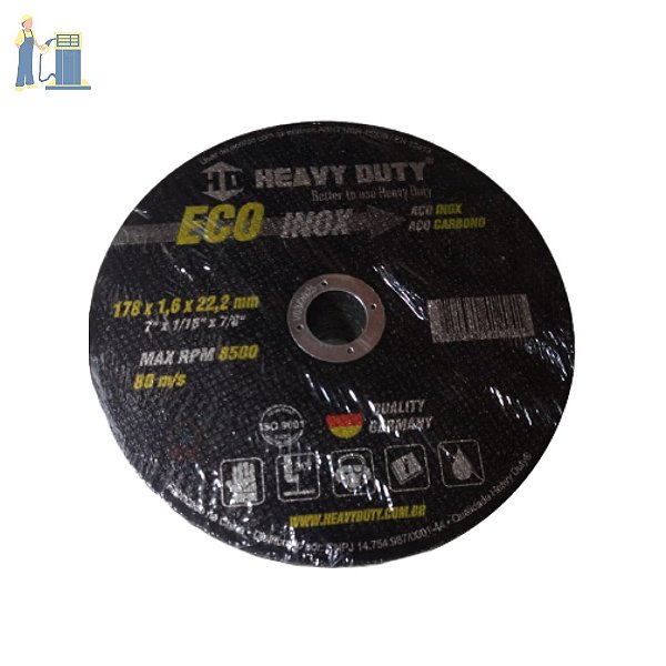 Disco De Corte Eco Inox 178x1,6x22,2mm Kit C/10un