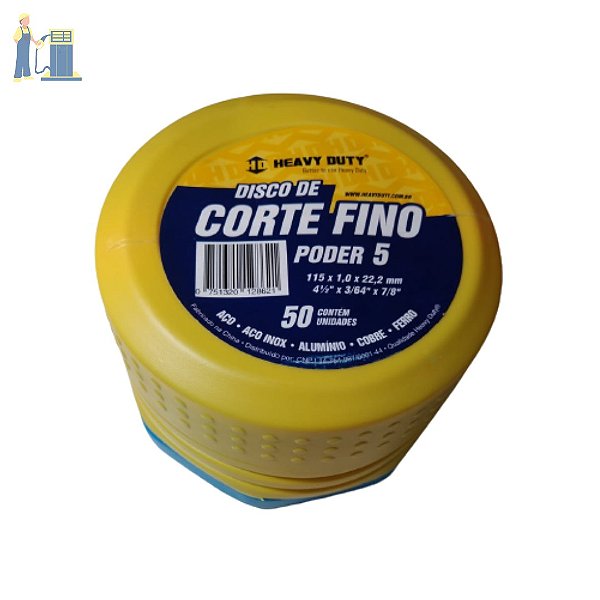 Disco De Corte Fino 5x1 Inox 115x1,0x22,2mm Kit C/10un
