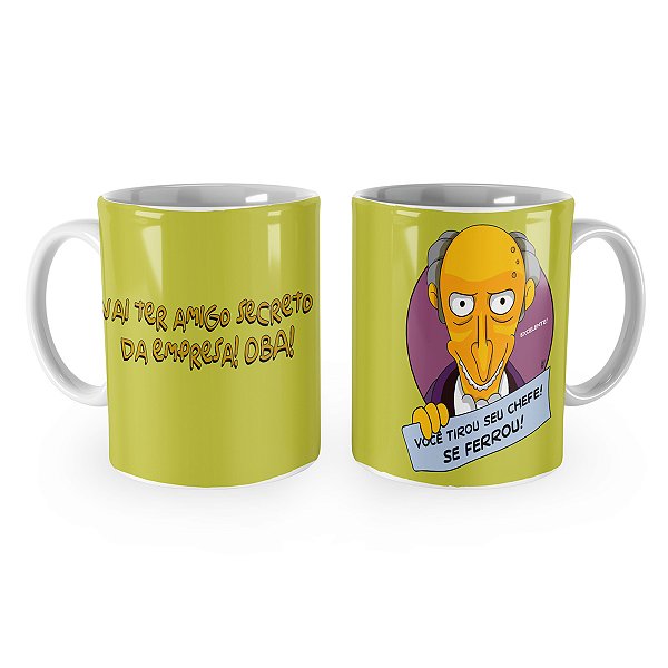 Caneca Amigo Secreto Oculto Tirou o Chefe