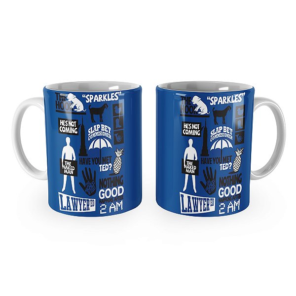 Caneca How I Met Your Mother Citações Azul