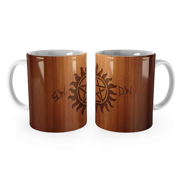 Caneca Sobrenatural Símbolo Madeira