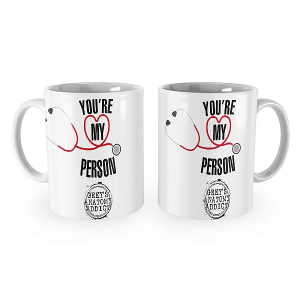 Caneca You are My Person Estetoscópio Greys Anatomy