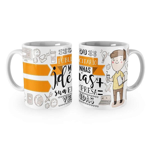 Caneca Publicitário Profissão Cartoon