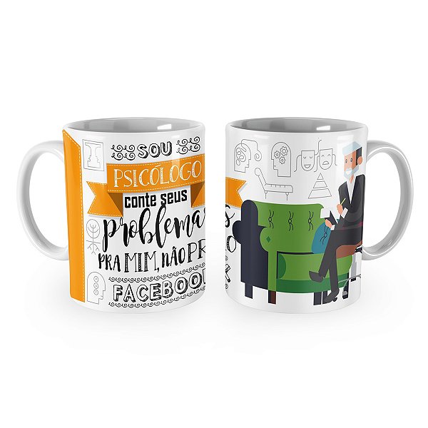 Caneca Psicólogo Profissão Cartoon