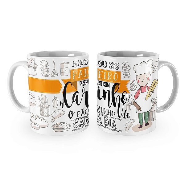 Caneca Padeiro Profissão Cartoon