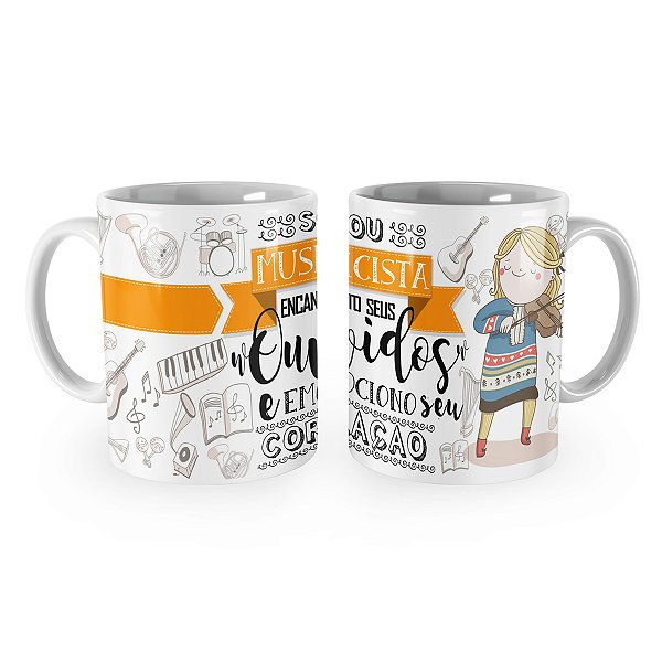 Caneca Musicista Profissão Cartoon