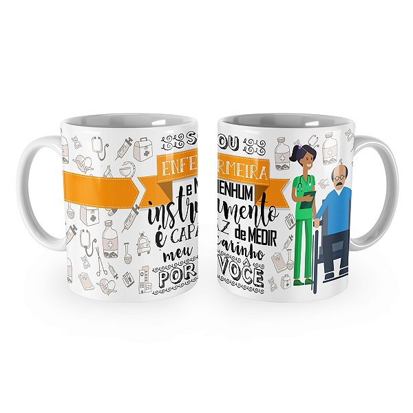 Caneca Enfermeira Profissão Cartoon