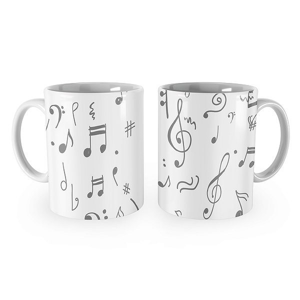 Caneca Símbolos Musicais Partitura