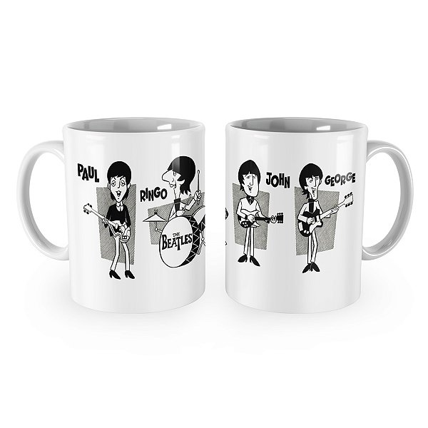 Caneca The Beatles Integrantes Caricatura