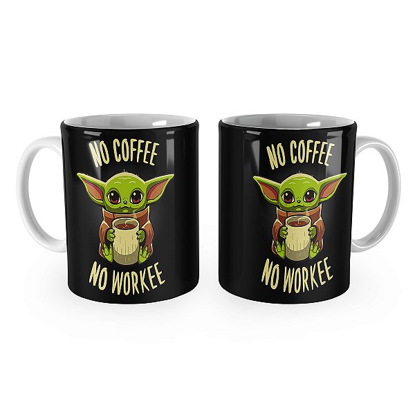 Caneca Star Wars Yoda Baby No Coffee No Work