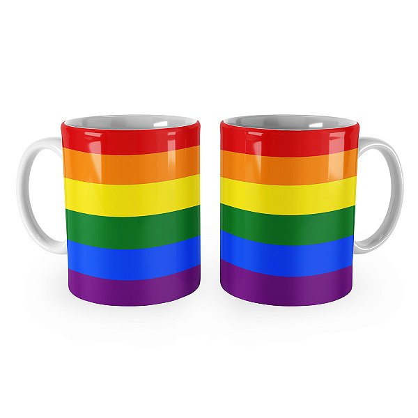 Caneca LGBT Arco-íris Diversidade Bandeira Love is Love